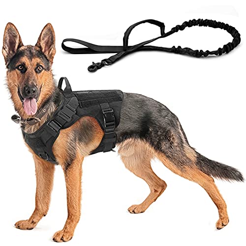 PJDDP Taktisches Westengeschirr Mit Bungee-Leine, Diensthundewestengeschirr Mit Griff, Kein Ziehen, Militärgeschirr, Militärhundeweste – Für Training, Wandern, Jagd, Arbeitsgeschirr,Schwarz,M PJDDP Taktisches Westengeschirr Mit Bungee-Leine, Diensthundewestengeschirr Mit Griff, Kein Ziehen, Militärgeschirr, Militärhundeweste – Für Training, Wandern, Jagd, Arbeitsgeschirr,Schwarz,M von PJDDP