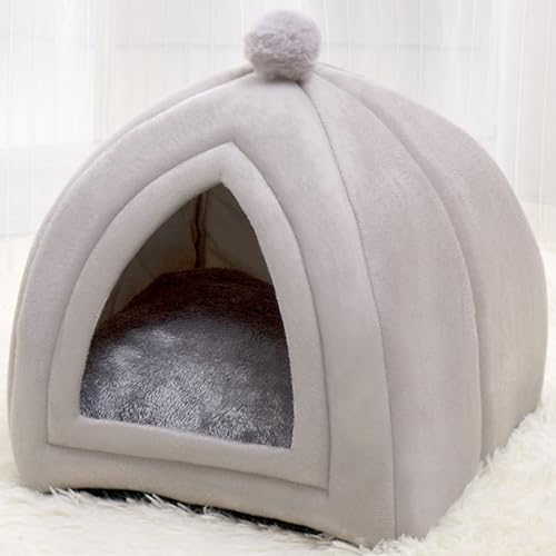 Tierzelt Weiches Bett, Katzenhäuser Für Innenkatzen Katzenbetthöhle Für Innenkatzen Innenbett,Grau,XL von PJDDP