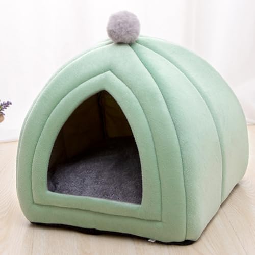 Tierzelt Weiches Bett, Katzenhäuser Für Innenkatzen Katzenbetthöhle Für Innenkatzen Innenbett,Grün,L von PJDDP