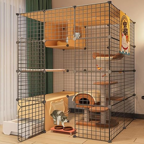 Katzenkäfig, Haustierzaun, Katzenzaun, Übungshof mit Tür und geschlossener Katzentoilette, DIY Haustierzaun für kleine Haustiere, Kaninchen, Igel, Katzen, Meerschweinchen. (Größe: B, Farbe: 111 x 95 x Katzenkäfig, Haustierzaun, Katzenzaun, Übungshof mit Tür und geschlossener Katzentoilette, DIY Haustierzaun für kleine Haustiere, Kaninchen, Igel, Katzen, Meerschweinchen. (Größe: B, Farbe: 111 x 95 x von PJGFBYT