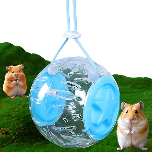 Hamster-Trainingsball mit Ausflugsgurt, Seil, Meerschweinchen, Laufball, Hamsterrad, transparentes Chinchilla-Spielzeug für Hamster, Meerschweinchen, Mäuse, Frettchen, kleine Haustiere, 17,8 cm, Blau Hamster-Trainingsball mit Ausflugsgurt, Seil, Meerschweinchen, Laufball, Hamsterrad, transparentes Chinchilla-Spielzeug für Hamster, Meerschweinchen, Mäuse, Frettchen, kleine Haustiere, 17,8 cm, Blau von PJR