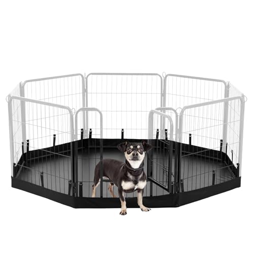 PJYuCien Hunde-Laufstall, Bodenpolster, passend für 61 cm breite 8 Paneele, reguläres achteckiges Metall, Schwarz (Hinweis: Laufgitter nicht im Lieferumfang enthalten) von PJYuCien