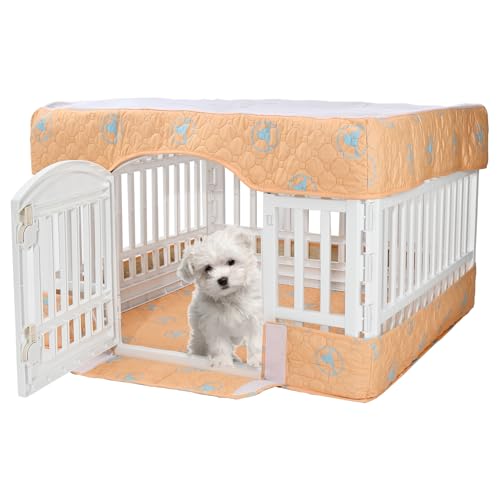 PJYuCien Hunde-Laufstall, Bodenpolster und Abdeckung, passend für 91,4 cm 4 Paneele, Orange PJYuCien Hunde-Laufstall, Bodenpolster und Abdeckung, passend für 91,4 cm 4 Paneele, Orange von PJYuCien
