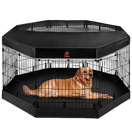 PJYuCien Welpenlaufstall, 75cm hoch, 8 Paneele, Bodenpolster und obere Abdeckung, Faltbare Hundelaufstall mit Aufbewahrungstasche für Hunde, Katzen, Kaninchen, werkzeuglose Montage… PJYuCien Welpenlaufstall, 75cm hoch, 8 Paneele, Bodenpolster und obere Abdeckung, Faltbare Hundelaufstall mit Aufbewahrungstasche für Hunde, Katzen, Kaninchen, werkzeuglose Montage… von PJYuCien