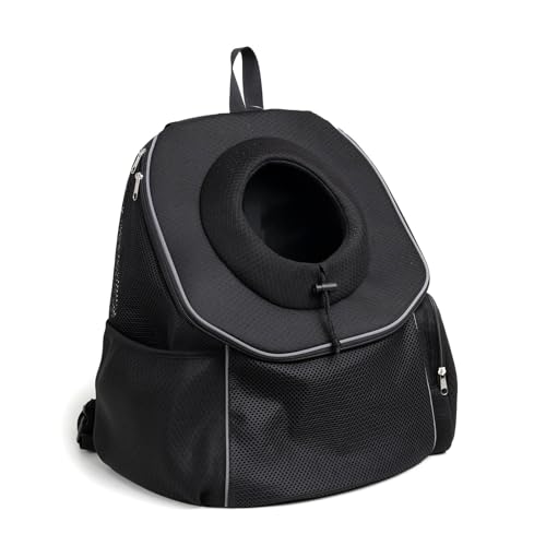 Haustier-Tragerucksack mit verstellbarer Öffnung, atmungsaktives Netzgewebe, mehrere Taschen, Schwarz-Lila (Lila) von PKIMKM