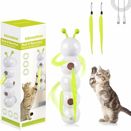 PKKP Wusel Wurm, Wuselwurm Katzenspielzeug mit Saugnapf, Smart Motion Katzenspielzeug mit Wurmdesign, Wand & Fenster Montiert interaktives katzenspielzeug (A) von PKKP