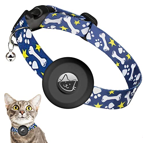 Airtag Katzenhalsband, Verstellbares Bedrucktes Airtag Katzenhalsband mit Glocke, Silikon Schutzhülle kompatibel mit Apple Airtag, Breakaway-Sicherheitsschnalle Halsbänder für Katzenkätzchen Airtag Katzenhalsband, Verstellbares Bedrucktes Airtag Katzenhalsband mit Glocke, Silikon Schutzhülle kompatibel mit Apple Airtag, Breakaway-Sicherheitsschnalle Halsbänder für Katzenkätzchen von PKQTOP
