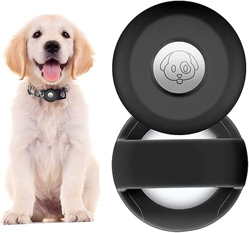 PKQTOP Schutzhülle Kompatibel mit Apple Airtag Pet Halsband,Silikon Schutz Hülle für Airtags,Anti-Lost Locator Schutzhülle Kompatibel mit Airtag für Hundehalsband,Schultasche von PKQTOP