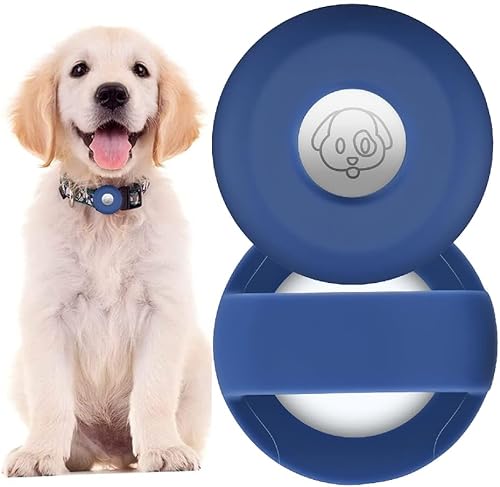 PKQTOP Schutzhülle Kompatibel mit Apple Airtag Pet Halsband,Silikon Schutz Hülle für Airtags,Anti-Lost Locator Schutzhülle Kompatibel mit Airtag für Hundehalsband,Schultasche von PKQTOP