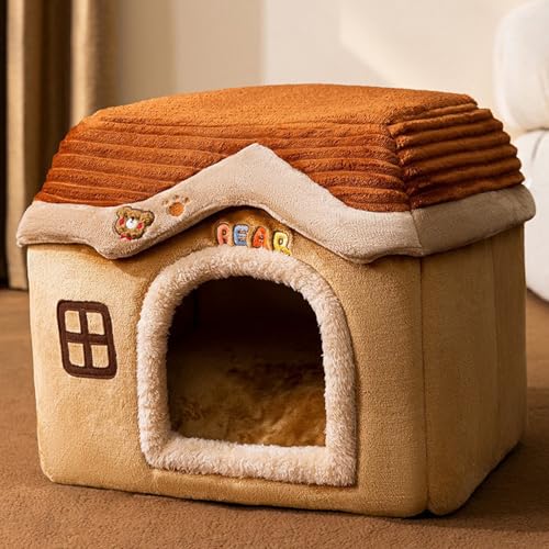 PKRANZYHKAL Katzenhaus für drinnen und draußen, gemütliches geschlossenes Haustiernest mit Decke, Katzenhaus und Hundebett mit Dach, (Braunbärenschloss, S: 40 x 32 x 32 cm(Pet Weight<3.5KG)) PKRANZYHKAL Katzenhaus für drinnen und draußen, gemütliches geschlossenes Haustiernest mit Decke, Katzenhaus und Hundebett mit Dach, (Braunbärenschloss, S: 40 x 32 x 32 cm(Pet Weight<3.5KG)) von PKRANZYHKAL