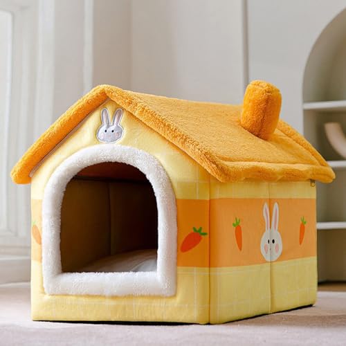 Katzenhaus für drinnen und draußen, gemütliches geschlossenes Haustiernest mit Decke, Katzenhütte und Hundebett mit Dach, Kaninchenrettich, M: 44 x 35 x 38 cm(Pet Weight<6KG) Katzenhaus für drinnen und draußen, gemütliches geschlossenes Haustiernest mit Decke, Katzenhütte und Hundebett mit Dach, Kaninchenrettich, M: 44 x 35 x 38 cm(Pet Weight<6KG) von PKRANZYHKAL