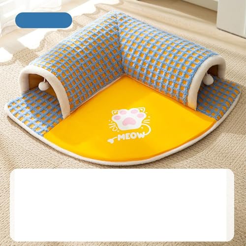 PKRANZYHKAL Katzenbett - Gemütliches Katzennest Bett & Schlafsack für Hauskatzen, Kätzchenbett mit Tunneldesign, Spiel- und Schlafbereich mit Mehreren Eingängen, Blau, XL (Multiple Cats) PKRANZYHKAL Katzenbett - Gemütliches Katzennest Bett & Schlafsack für Hauskatzen, Kätzchenbett mit Tunneldesign, Spiel- und Schlafbereich mit Mehreren Eingängen, Blau, XL (Multiple Cats) von PKRANZYHKAL