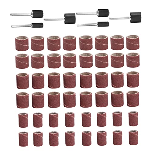 PLAFOPE Komplettes Set Mit 66 Schleiftrommelbändern 60 Schleifpapierbändern Und 6 Gummidornen Universell Passend Für Nagelbohrer. von PLAFOPE