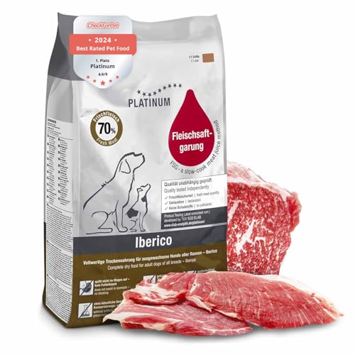 PLATINUM - Hundenahrung Adult Iberico aus Fleischsaftgarung - 5kg Hundefutter trocken nährstoffreich wie Barf - besonders schmackhaftes Hundetrockenfutter für kleine und große Hunde - in DE geprüft PLATINUM - Hundenahrung Adult Iberico aus Fleischsaftgarung - 5kg Hundefutter trocken nährstoffreich wie Barf - besonders schmackhaftes Hundetrockenfutter für kleine und große Hunde - in DE geprüft von PLATINUM