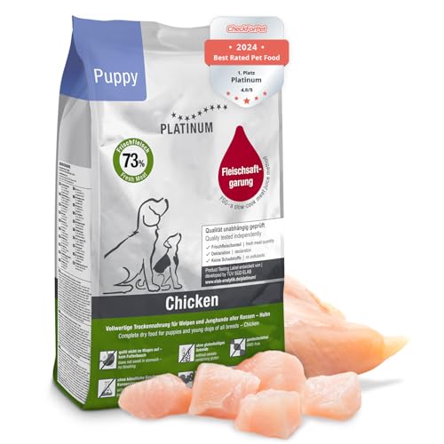 PLATINUM - Hundenahrung Puppy Chicken aus Fleischsaftgarung - 5kg Hundefutter trocken nährstoffreich wie Barf - besonders schmackhaftes Hundetrockenfutter für Welpen und Junghunde - in DE geprüft PLATINUM - Hundenahrung Puppy Chicken aus Fleischsaftgarung - 5kg Hundefutter trocken nährstoffreich wie Barf - besonders schmackhaftes Hundetrockenfutter für Welpen und Junghunde - in DE geprüft von PLATINUM