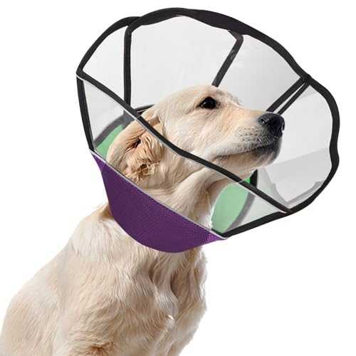 PLAYTAIL Hundekegel für Hunde nach Operationen, weiche Hundekegel für große Hunde, bequemes elisabethanisches Halsband für Hunde, Hundeerholungshalsband, um das Lecken von Wunden zu verhindern von PLAYTAIL