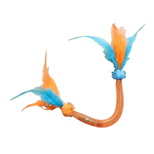 Elastics Rope Teaser Zauberstab, Spielzeug beißt resistent, Katzen interaktiv zur Förderung der Gesundheit mit Haltbarkeit, Pfefferminzspielstab von PLCPDM