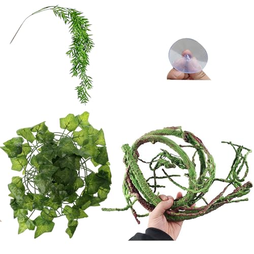 PLCPDM Aquarien Reptilien Klettern Weinterrarium Pflanzen Fischtanks Dekoration Terrarium Für Amphibien Eidechsen Schlange von PLCPDM