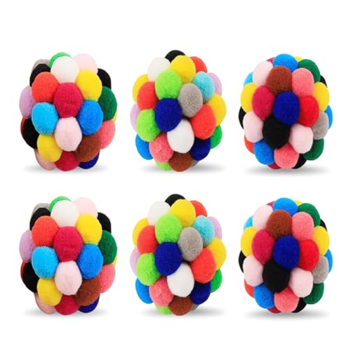 PLCPDM Bunte Katzen, Kauspielzeug, Form, sicher, verbessert die Stimmung, Spielzeug mit Klang, verbessert die Stimmung für Kätzchen, 6 Stück PLCPDM Bunte Katzen, Kauspielzeug, Form, sicher, verbessert die Stimmung, Spielzeug mit Klang, verbessert die Stimmung für Kätzchen, 6 Stück von PLCPDM