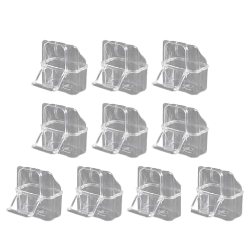 PLCPDM Futterspender für Papageien, transparent, mit stabiler Konstruktion, Spritzschutz, 10 Stück von PLCPDM
