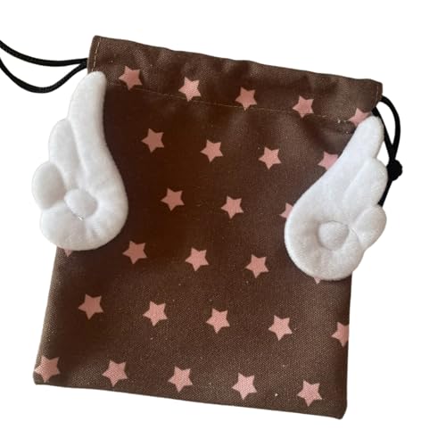 PLCPDM Multifunktionale Tasche mit Kordelzug, Kosmetiktasche, Sternmuster, Make-up, tragbare Aufbewahrungstaschen, Plüsch-Flügel-Aufbewahrung, Sternmuster, Kosmetiktasche, Make-up-Kordelzug, klein PLCPDM Multifunktionale Tasche mit Kordelzug, Kosmetiktasche, Sternmuster, Make-up, tragbare Aufbewahrungstaschen, Plüsch-Flügel-Aufbewahrung, Sternmuster, Kosmetiktasche, Make-up-Kordelzug, klein von PLCPDM