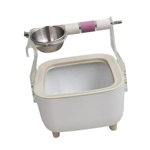 PLCPDM Papageien-Toilettenständer, leicht abnehmbar, Eimer, Klettern und Schleifen, Sitzstange für kleine bis große Vögel, Sittiche, Nymphensittiche von PLCPDM