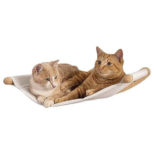 Hölzerne Katzen-Wandhängematte, Sitzstange, platzsparendes Kätzchen, an der Wand montiert, zum Faulenzen, bequem und Spielen, und Klettern sicher Schlafen, Hölzerne Katzen-Wandhängematte, Sitzstange, platzsparendes Kätzchen, an der Wand montiert, zum Faulenzen, bequem und Spielen, und Klettern sicher Schlafen, von PLGEBR