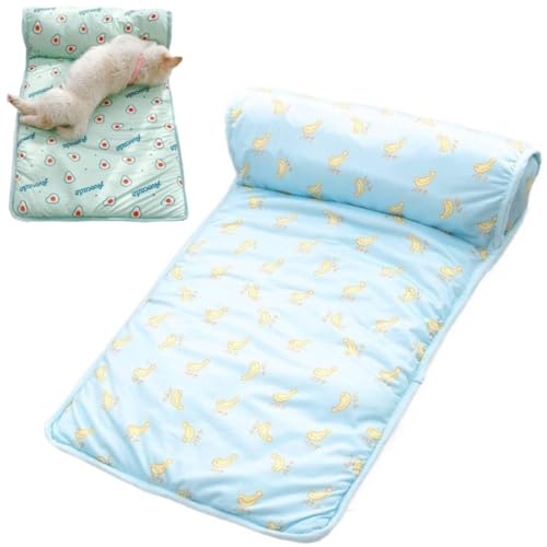 PLGEBR Haustier-Eisseiden-Nestmatte, kühlendes Hundebett für den Sommer, bequemes Kissen, rutschfeste Hundeschlafmatte Kissen Kätzchen-Welpenunterlage, mit von PLGEBR