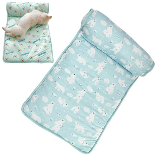 PLGEBR Haustier-Eisseiden-Nestmatte, kühlendes Hundebett für den Sommer, bequemes Kissen, rutschfeste Kätzchen-Welpenunterlage, Hundeschlafmatte Kissen mit PLGEBR Haustier-Eisseiden-Nestmatte, kühlendes Hundebett für den Sommer, bequemes Kissen, rutschfeste Kätzchen-Welpenunterlage, Hundeschlafmatte Kissen mit von PLGEBR