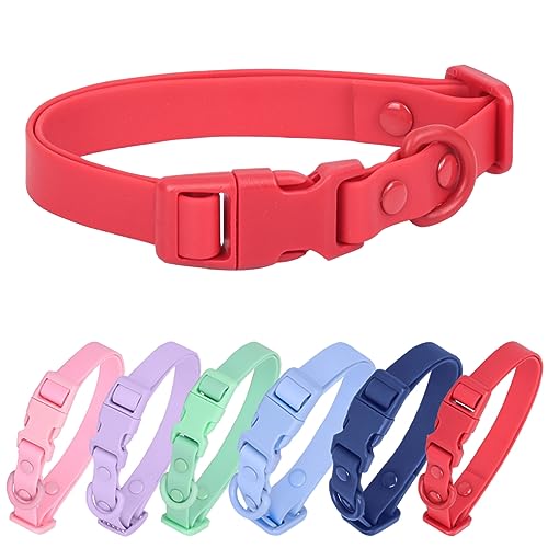 Wasserdichtes Hundehalsband, weiches Gummi, mit Sicherheitsschnalle, verstellbare Haustierhalsbänder für kleine, mittelgroße und große Hunde Wasserdichtes Hundehalsband, weiches Gummi, mit Sicherheitsschnalle, verstellbare Haustierhalsbänder für kleine, mittelgroße und große Hunde von PLOJOP