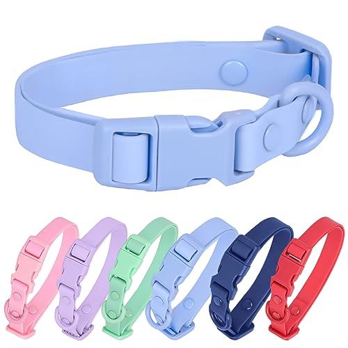 Wasserdichtes Hundehalsband, weiches Gummi, mit Sicherheitsschnalle, verstellbare Haustierhalsbänder für kleine, mittelgroße und große Hunde Wasserdichtes Hundehalsband, weiches Gummi, mit Sicherheitsschnalle, verstellbare Haustierhalsbänder für kleine, mittelgroße und große Hunde von PLOJOP