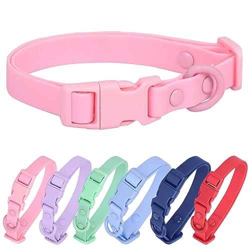 Wasserdichtes Hundehalsband, weiches Gummihalsband mit beschichtetem Gurtband, bequem, verstellbar, Welpenhalsbänder für kleine, mittelgroße und große Haustiere Wasserdichtes Hundehalsband, weiches Gummihalsband mit beschichtetem Gurtband, bequem, verstellbar, Welpenhalsbänder für kleine, mittelgroße und große Haustiere von PLOJOP
