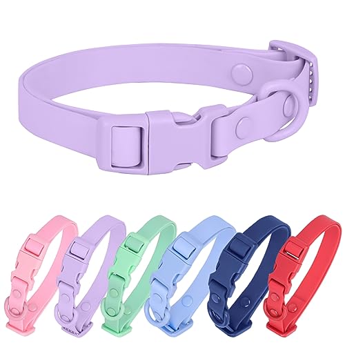 Wasserdichtes Hundehalsband, weiches Gummihalsband mit beschichtetem Gurtband, bequem, verstellbar, Welpenhalsbänder für kleine, mittelgroße und große Haustiere Wasserdichtes Hundehalsband, weiches Gummihalsband mit beschichtetem Gurtband, bequem, verstellbar, Welpenhalsbänder für kleine, mittelgroße und große Haustiere von PLOJOP