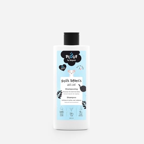 PLOUF Shampoo für Hunde, mit weißem Haar, parfümiert, ohne Parabene und Silikon, mit natürlichen Inhaltsstoffen und Inhaltsstoffen, 200 ml von Biogance