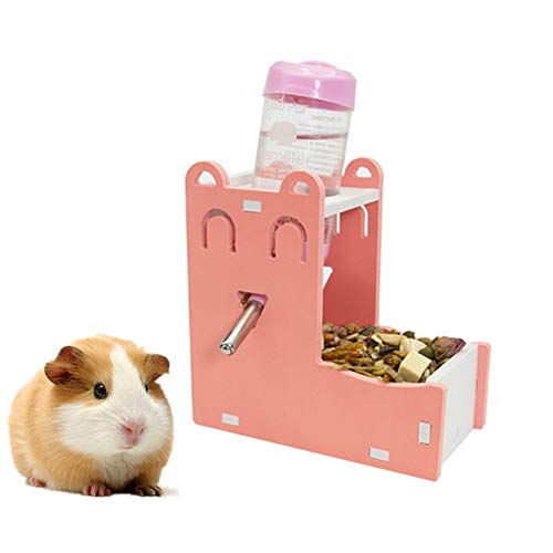 Hasen Trinkflasche Mit Halterung Meerschweinchen Zubehoer Hamster Cage Bowl Kaninchen-Zubehör Heimtierbedarf Kleintiere Kaninchenfutter Spender Set-pink von PLUS PO