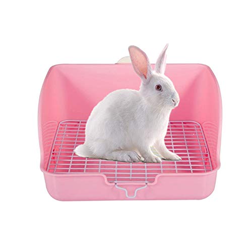 Meerschweinchen Toilette Hasen Zubehör Katzenstreutablett Hamster Toilette Kaninchenkäfig Kaninchen Toilette Hamster Käfig Tablett pink von PLUS PO