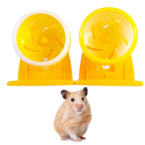 PLUS PO laufrad für Hamster laufrad Hamster Holz Hamster Rad stille Spinner Hamster stille Rad Hamster übung Ball Zwerg Hamster Rad Große Hamster Ball 11cm,bracketyellow von PLUS PO
