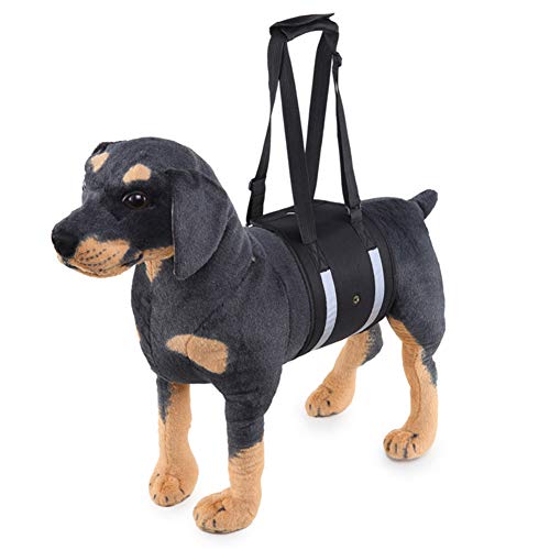 Tragehilfe Für Hunde Tragehilfe Hund Gehhilfe für Haustiere Easy Walk Hundegeschirr Hundetragling Hüftstütze für Hunde Pet Sling Carrier Reflective-Black,l von PLUS PO