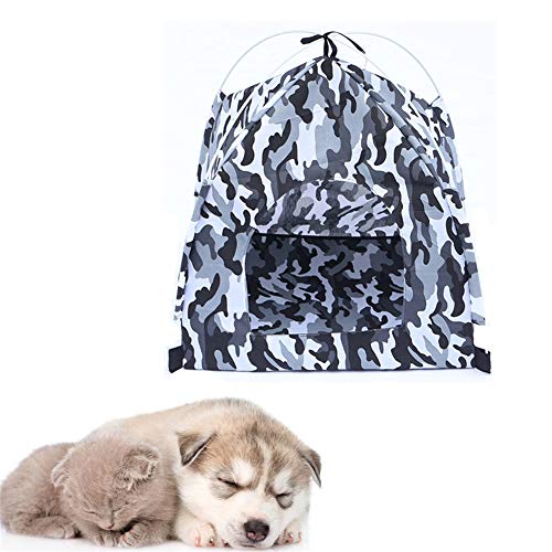 hundezelt Indoor Hunde Zelt Hundehütte Hundebett mit Sonnenschirm Hundezeltbett Hund Sonnenschirm Hundebett im Freien Wasserdichtes Hundezelt Gray von PLUS PO