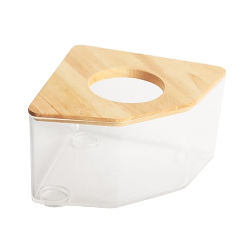 Hamster Sandbad,Hamster Sandbad Container,Transparentes Hamster Sandbad mit Holzdeckel,Hamster-Badewanne Box,für Syrischen Hamster Meerschweinchen Ratte Mäuse von PLUSHCEWT