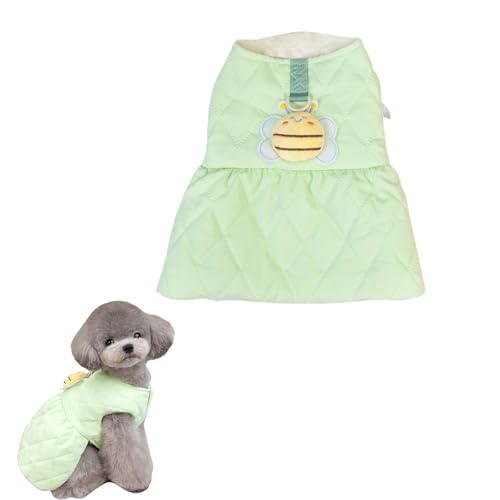 Hunde Wintermantel,Hundemantel Winter,Hundepullover Kleine Hunde,Wintermantel für Hunde mit süßer Biene,Baumwollrock für Haustiere Perfekt für Kaltes Wetter von PLUSHCEWT