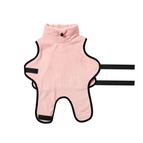 PLUSHCEWT Hunde-Trockenmantel, Mikrofaser-Hundemantel, superweicher Bademantel für Haustiere, schnell trocknend, saugfähig, pink, Größe XS, Polyester von PLUSHCEWT