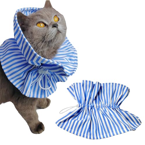 Katzen-Genesungshalsband, verstellbares weiches Hunde-Schutzhalsband, Anti-Biss/Lecken für Operationen, Rehabilitation und Fellpflege (Blau) von PLUSHCEWT