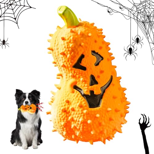 PLUSHCEWT Halloween-Kürbis-Hundespielzeug, Kauspielzeug für Hunde, quietschendes Spielzeug für Haustiere, sprechendes Kürbisspielzeug, lustiges Spielzeug für kleine und mittelgroße Hunde von PLUSHCEWT