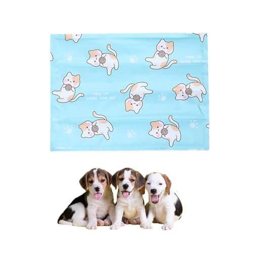 PLUSHCEWT Hundekühlmatte,30 * 40 cm Kleine Kühlmatte für Welpen, Selbstkühlende Gel-EIS-Pads für Hunde,Haustiere Sommer Schlafmatratze für Kätzchen Welpe Kleintier Haus Reisen (Cat) von PLUSHCEWT