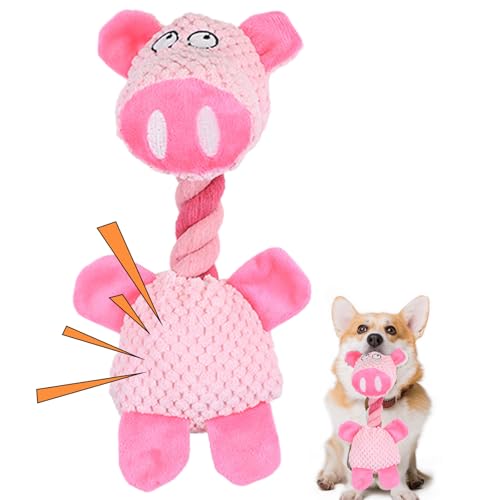 PLUSHCEWT Quietschendes Plüsch-Hundespielzeug, interaktives Kauspielzeug mit Baumwollseil und Knisterpapier für Zahnen, Langeweile, langlebig, Geburtstagsgeschenk, für Welpen, mittelgroße und große PLUSHCEWT Quietschendes Plüsch-Hundespielzeug, interaktives Kauspielzeug mit Baumwollseil und Knisterpapier für Zahnen, Langeweile, langlebig, Geburtstagsgeschenk, für Welpen, mittelgroße und große von PLUSHCEWT