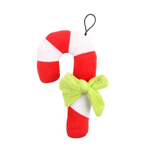 PLUSHCEWT Weihnachts Hundespielzeug Interaktive Quietsch-Spielzeuge für Haustiere Welpen Plüschspielzeug Weihnachts Zuckerstangen Spielzeug für Hunde Kaustellung Weihnachts Haustiergeschenke von PLUSHCEWT