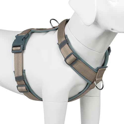Plutus Pet Hundegeschirr, Verstellbares Hundegeschirr aus Nylon mit weicher Polsterung, reflektierend und strapazierfähig Hundegeschirr für kleine, mittelgroße und große Hunde(Beige, S) von PLUTUS PET