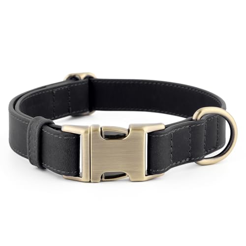 Plutus Pet Hundehalsband aus echtem Leder, verstellbares Haustierhalsband mit Schnellverschluss-Metallschnalle, weiches Echtleder für kleine, mittelgroße und große Hunde, strapazierfähig und Plutus Pet Hundehalsband aus echtem Leder, verstellbares Haustierhalsband mit Schnellverschluss-Metallschnalle, weiches Echtleder für kleine, mittelgroße und große Hunde, strapazierfähig und von PLUTUS PET