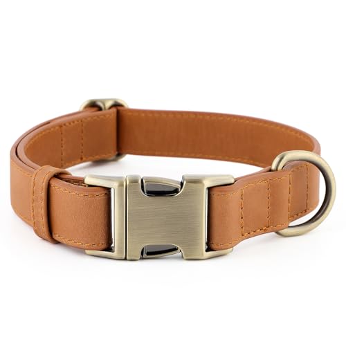 Plutus Pet Hundehalsband aus echtem Leder, verstellbares Haustierhalsband mit Schnellverschluss-Metallschnalle, weiches Echtleder für kleine, mittelgroße und große Hunde, strapazierfähig und Plutus Pet Hundehalsband aus echtem Leder, verstellbares Haustierhalsband mit Schnellverschluss-Metallschnalle, weiches Echtleder für kleine, mittelgroße und große Hunde, strapazierfähig und von PLUTUS PET